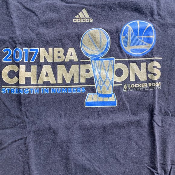 ADIDAS NBA 2017 Golden State Warriors Championship Black T-Shirt size L - Picture 2 of 4